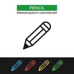 Poster - Vector pencil icon. Thin line icon