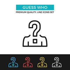Poster - vector guess who icon. thin line icon