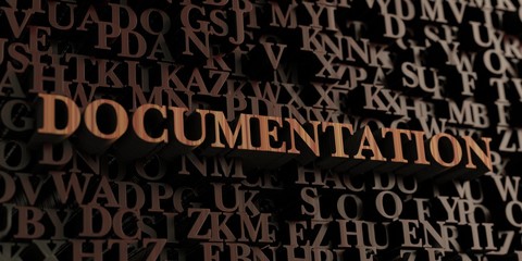 Poster - Documentation - Wooden 3D rendered letters/message.  Can be used for an online banner ad or a print postcard.