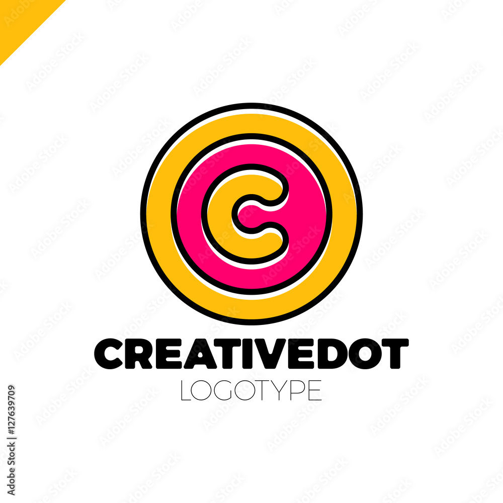 letter c creative circle icon logo dot Stock Vector | Adobe Stock