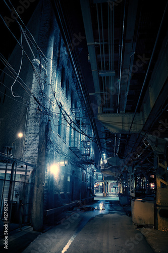 Dark City Alley At Night Stock Photo Adobe Stock