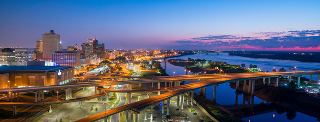 Wall Mural - Aerial view of downtown Memphis