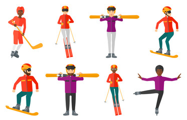 Sticker - Vector set of sport characters.