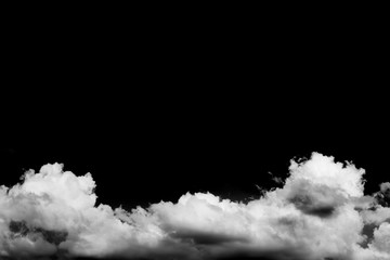 Wall Mural - isolated clouds over black.