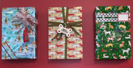 Wall Mural - christmas gift boxes