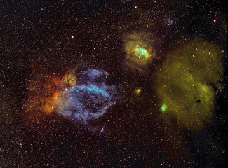 claw nebula with bubble nebula