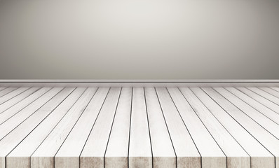 Wall Mural - Wood floor with gray wall. interior empty space background