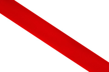 Sticker - Red satin ribbon isolated on white