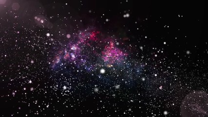 3d animation of galaxy and nebula with shining star light and stardust. colorful galaxy floating wit