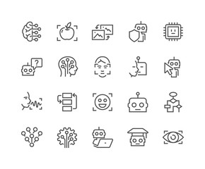 Line Artificial Intelligence Icons