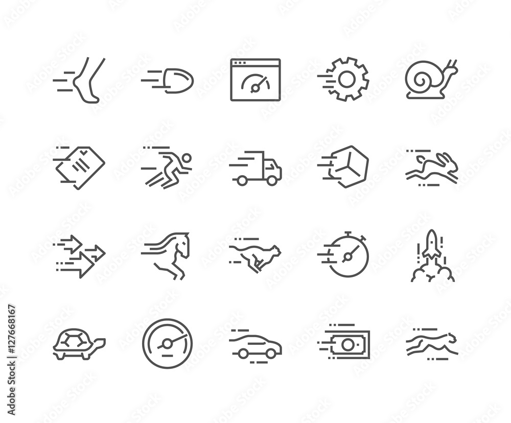 Speed Line Icon Mini Line Speed Icons Stock Vector | Adobe Stock