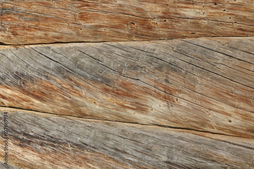 Modern Hand Hewn Natural Log Cabin Wall Facade Fragment Backgrou