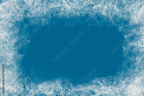 Fotomural Christmas blue background with frozen pattern