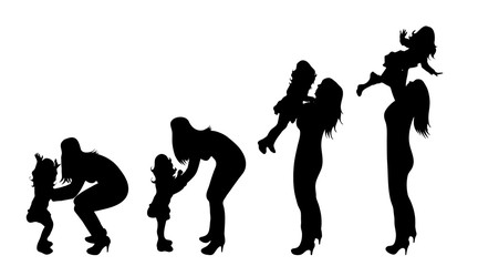 Poster - Vector silhouette of family.