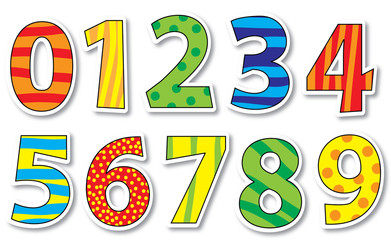 set of cartoon numbers / vectors illustration for children
