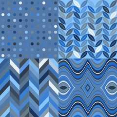 Aufkleber - Set of Vector Retro Seamless Abstract Wavy Backgrounds