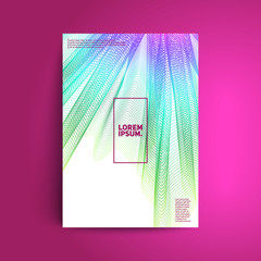 Poster - abstract cover with mesh mandala. 3d mesh flower illustration, cool gradient colors. eps10 vector.