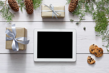 Fototapete - Christmas online shopping background