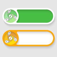 Poster - Set of two vector abstract buttons with bulb and check mark