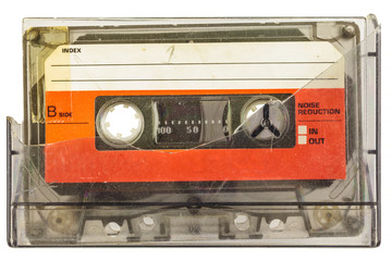 Wall Mural - vintage audio compact cassette isolated on white