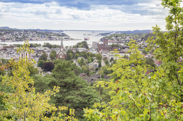 Panoramic view of an old town of Sandefjord city Norway