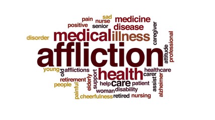 Poster - Affliction campaign animated word cloud.