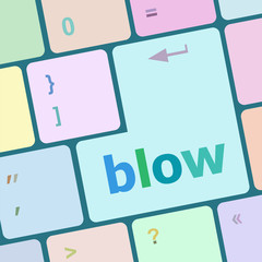 Poster - blow button on computer pc keyboard key