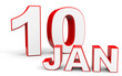 January 10. 3d text on white background.