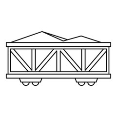 Poster - Train cargo wagon icon. Outline illustration of cargo wagon vector icon for web design