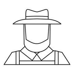 Sticker - Farmer icon. Outline illustration of farmer vector icon for web design