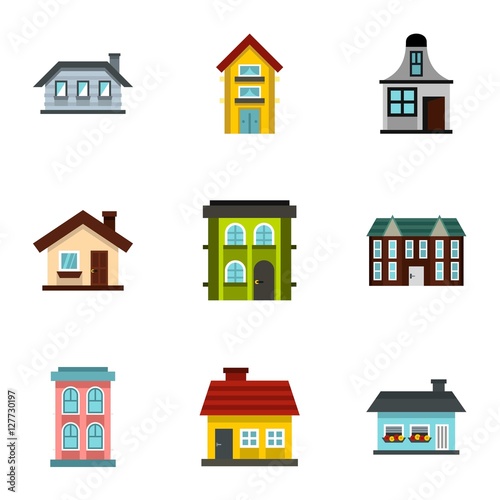 Habitation icons set. Flat illustration of 9 habitation vector icons