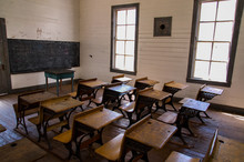 Old School House Room With Desks