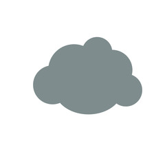 Sticker - flat cloud weather icon on white background