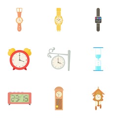 Poster - Time dimension icons set. Cartoon illustration of 9 time dimension vector icons for web