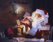 Santa Claus Is Preparing Gifts