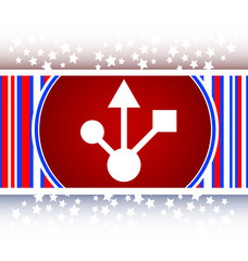 Poster - USB 2.0 or 3.0 sign icon on glossy button