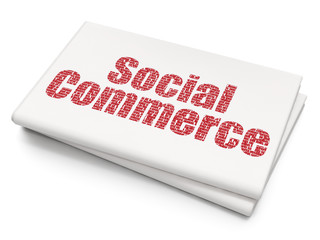 Advertising concept: Social Commerce on Blank Newspaper background