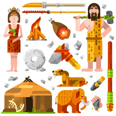 Sticker - Prehistoric Stone Age Caveman Icons