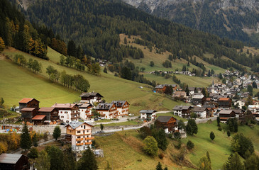 Autumn alpine landscape in the Dolomites, Italy, Europe