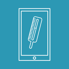 Poster - mobile phone medical thermometer design vector illustration eps 10