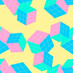 Fototapete - geometric seamless pattern with cubes