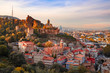 Beautiful sunset view of Old Tbilisi from the hill