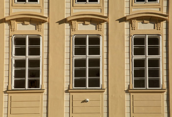 Wall Mural - Classic windows and facade of building in Prague Castle