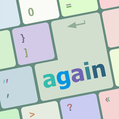 Poster - again word on computer pc keyboard key