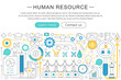 © lembergvector - Vector modern line flat design Human resource concept. Human resource icons Website Header, app design poster banner.
