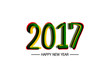 Happy new year 2017 calendar cover, typographic vector illustration.