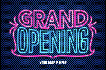 Grand opening vector banner, poster, illustration