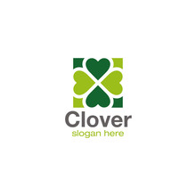 Clover Lucky Logo Design Vector