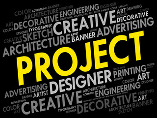 Poster - PROJECT word cloud, creative business concept background