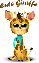 Wall Mural - cute giraffe baby